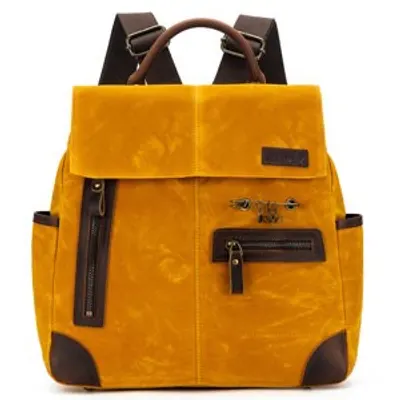 Della Q - Maker's Canvas Midi Backpack - Mustard