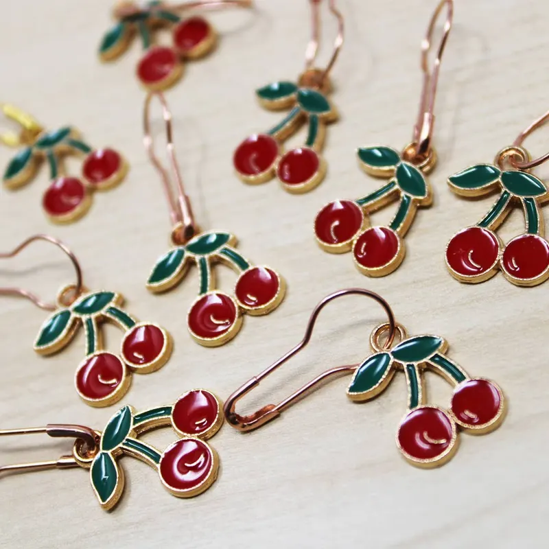 Red Cherries Stitch Markers, Crochet and Knit Tools
