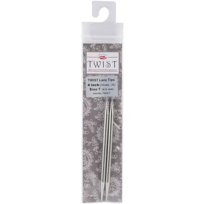 Red Lace Twist Needles 4"