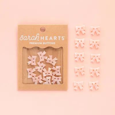 Pink Bow Small 5/8" Buttons
