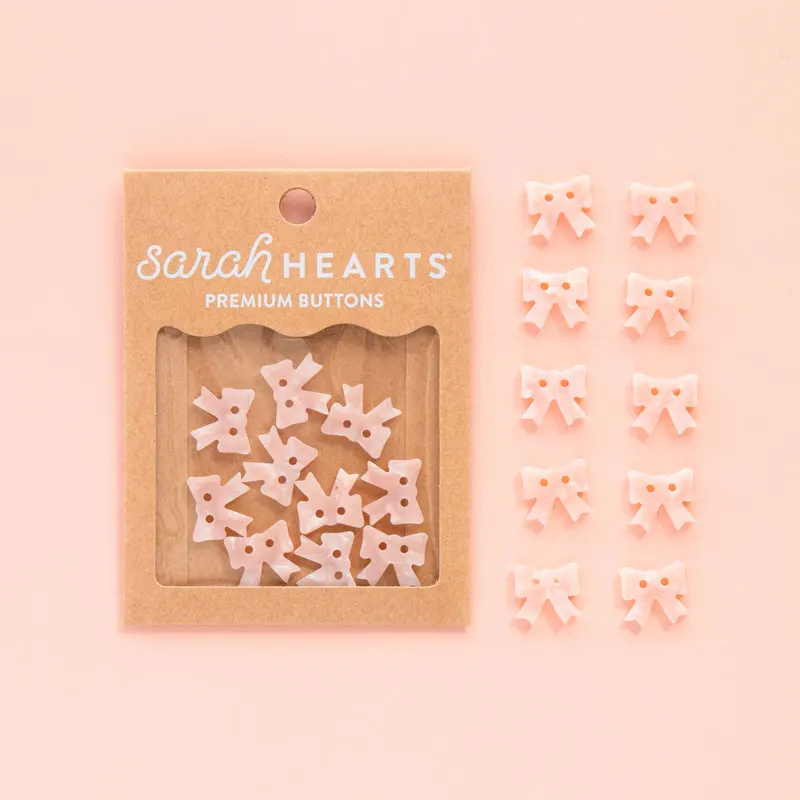 Pink Bow Small 5/8" Buttons