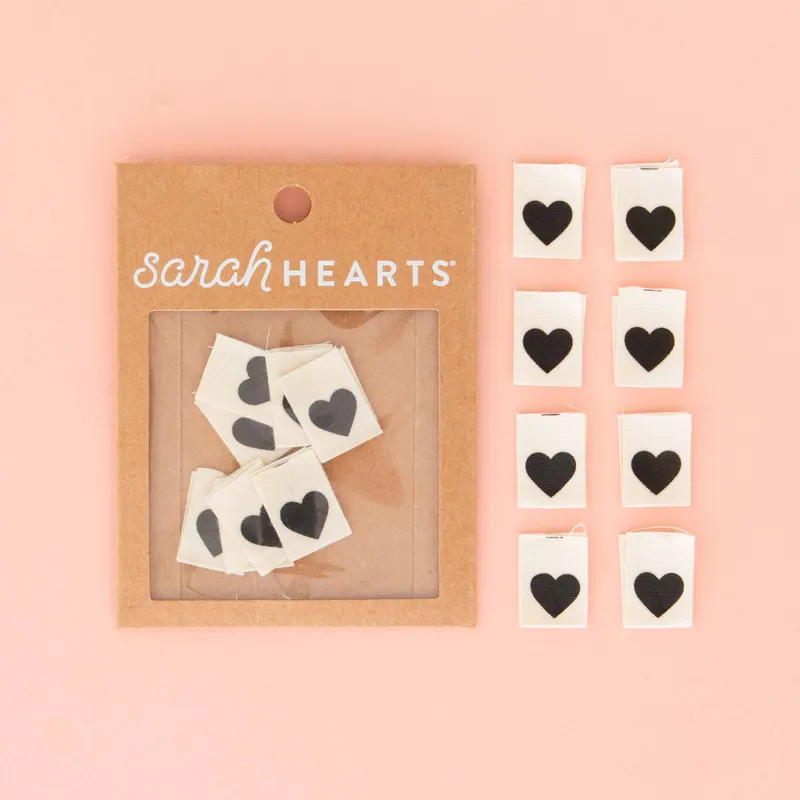 Black Heart - Sewing Organic Cotton Quilt and Garment Labels
