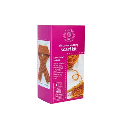 Discover Knitting: Scarf Kit - Yellow/Pumpkin